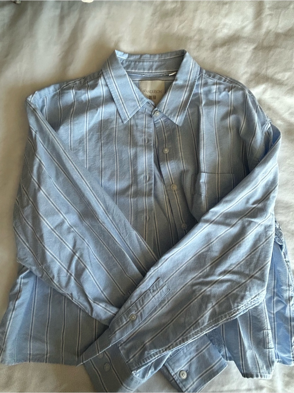 J.W. Anderson Light Blue Striped Woman’s Button-Down Shirt